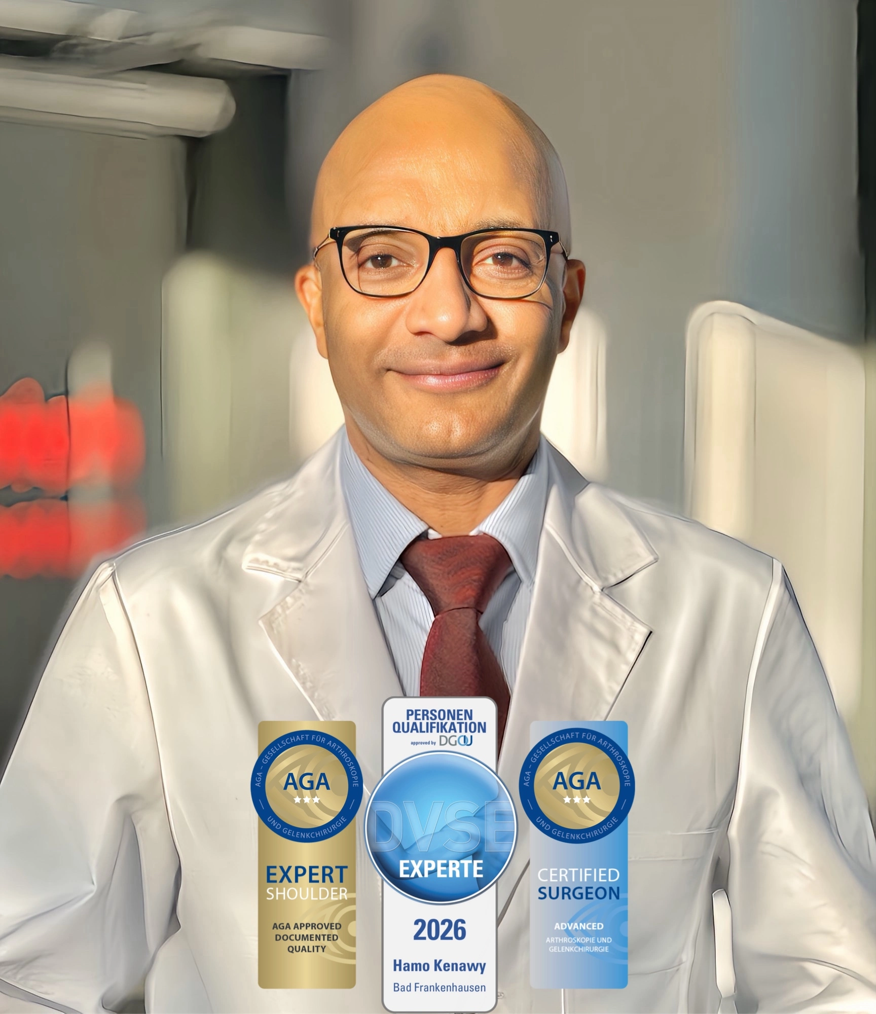 German-trained shoulder surgeon in Dubai Hamo Kenawy with international shoulder surgery certifications and expertise