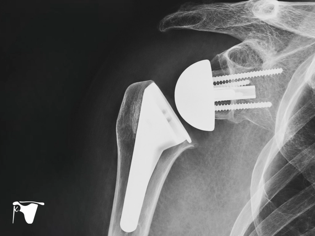 shoulder replacement x-ray showing prosthesis implant after surgery in Dubai