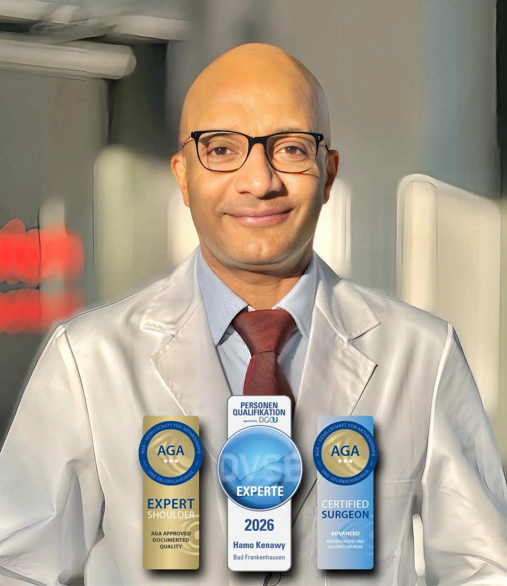 German-trained shoulder surgeon in Dubai Hamo Kenawy with international shoulder surgery certifications and expertise